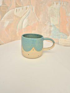Skodelica L - Ice blue s pikicami