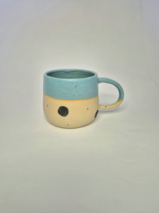 Skodelica XL+ - Ice blue s pikicami