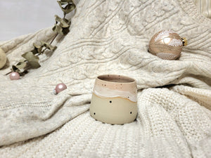 Skodelica S/M - Soft pink pikicami brez ročaja