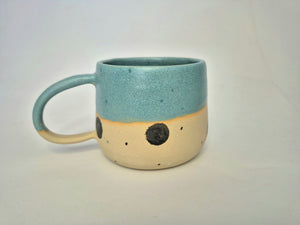 Skodelica XL+ - Ice blue s pikicami