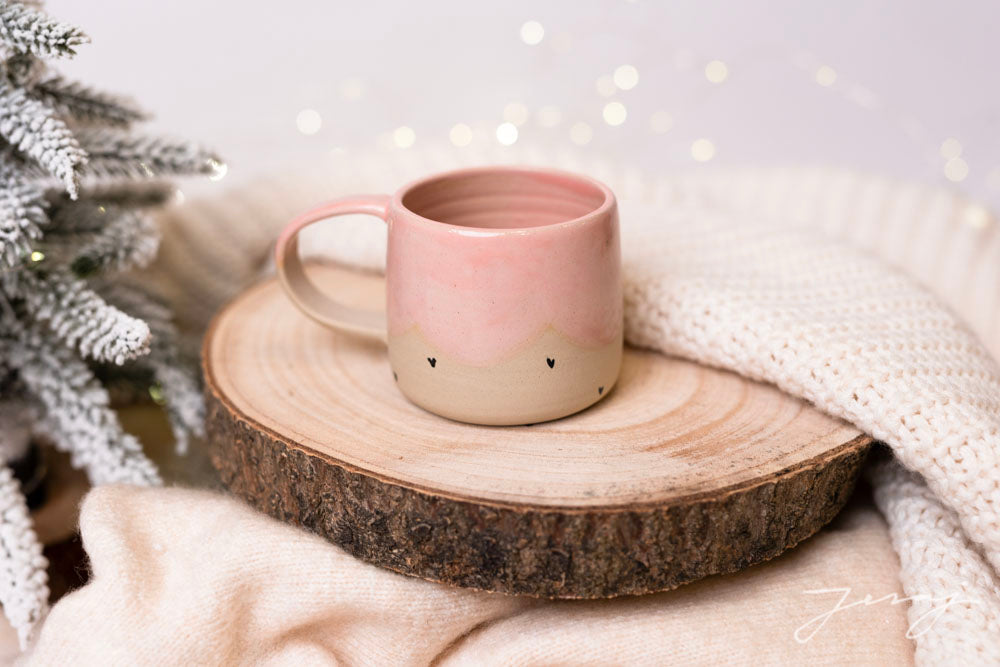 Skodelica M - Pink hearts