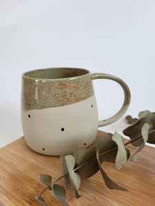 Skodelica XL - Moss green pikicami