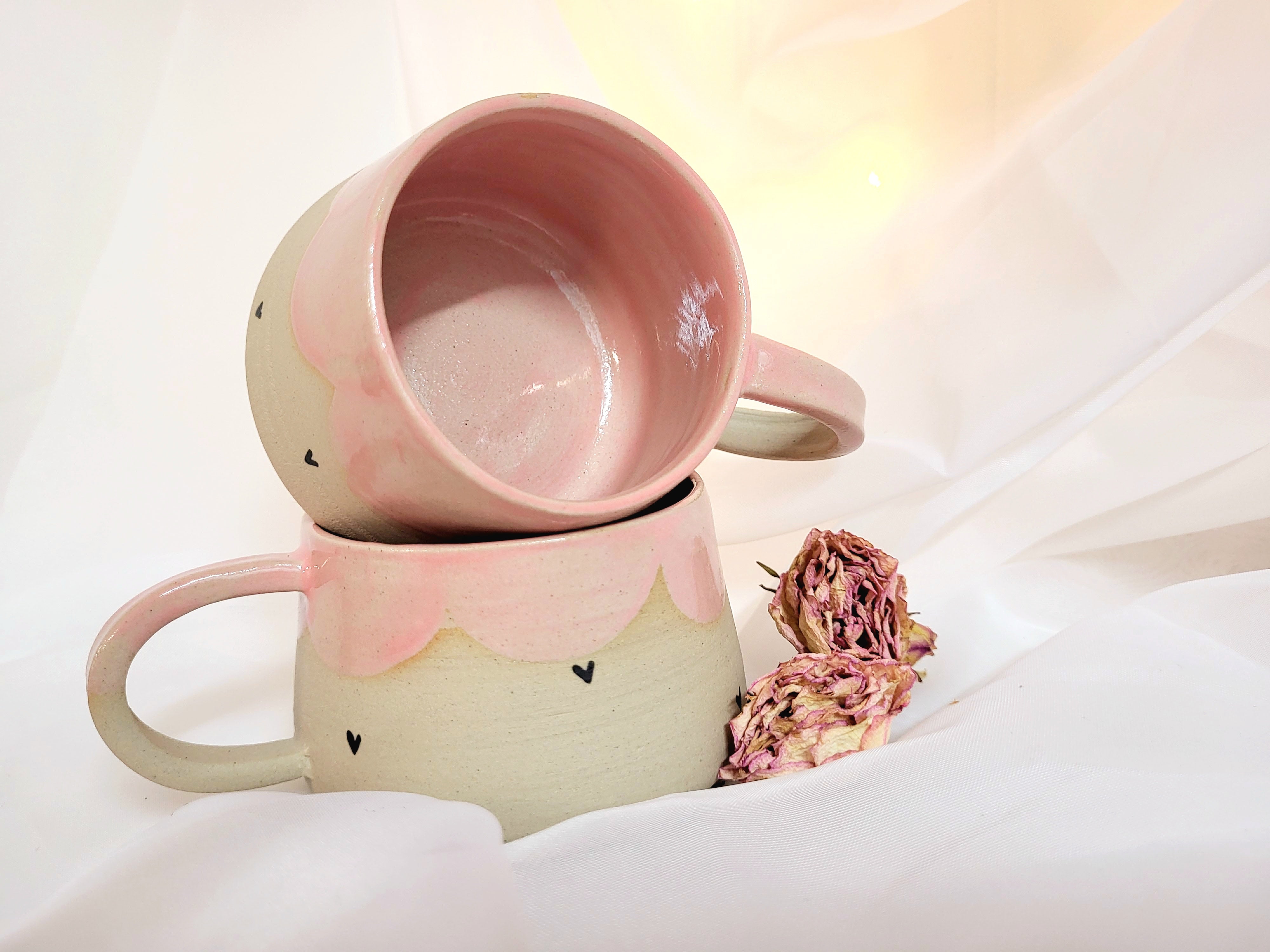 Skodelica S - Sweet pink s srčki